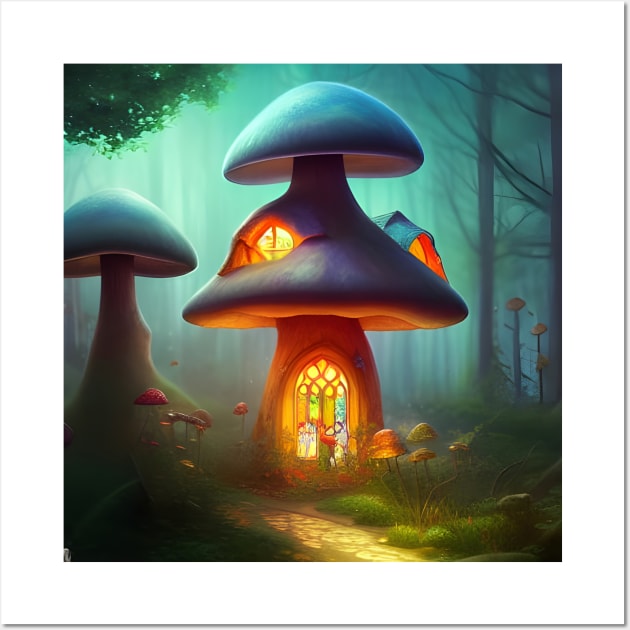 Enchanting Home for Sale (5) - Magic Mushroom House Wall Art by TheThirdEye